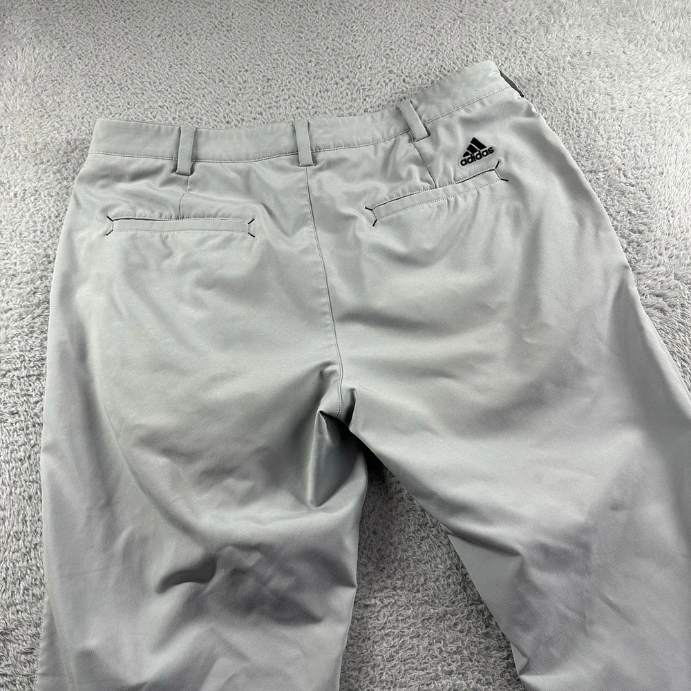 Adidas Performance Pants Mens 35x32 Golf Gray‎ No Slip Grip Stretch Chino